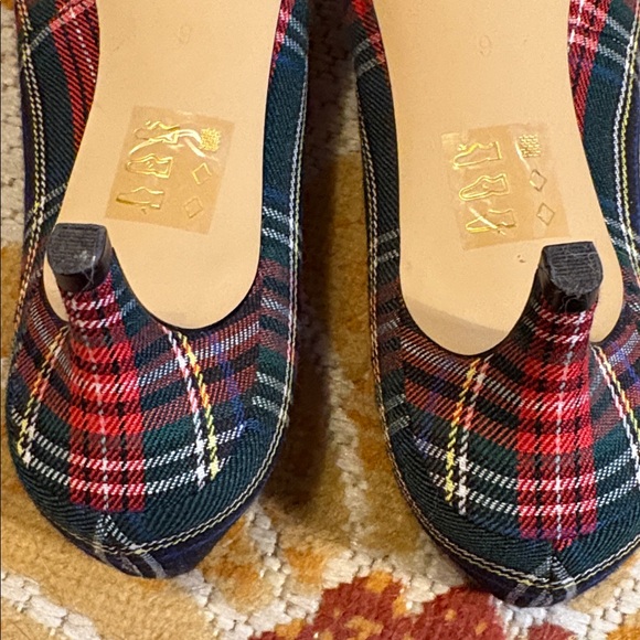 J Crew Tartan Bow Heels size 9 - Picture 6 of 7